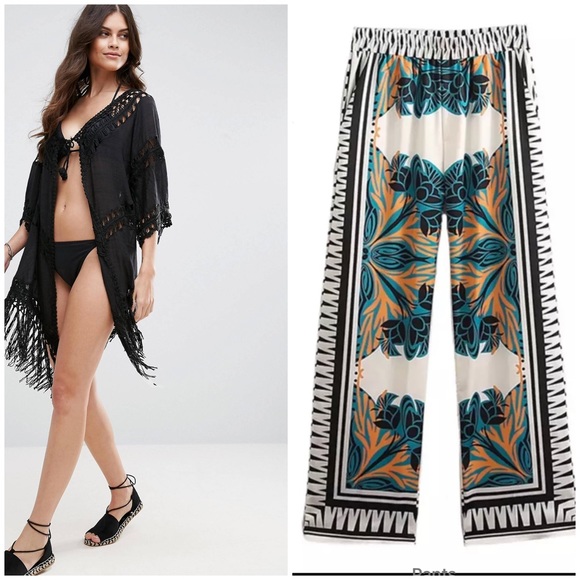 Crochet 🧶 Kimono-Multi Print Pant & Swimsuit Set - Picture 7 of 14